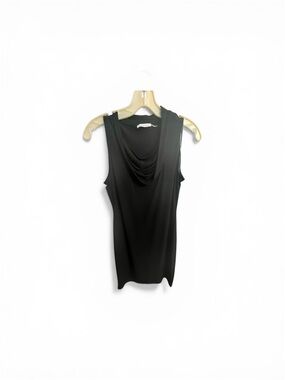 Black Sleeveless Drape Neck Dress